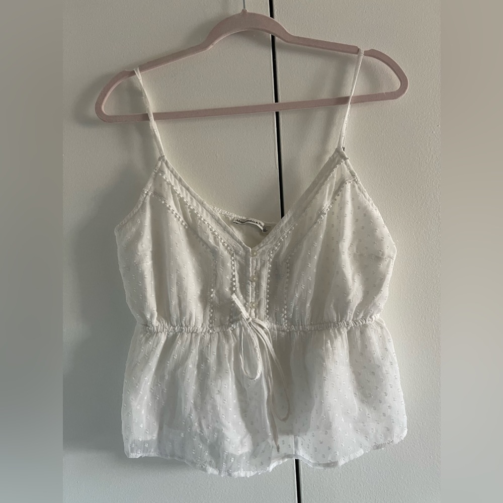Abercrombie Linen Babydoll Tank Top